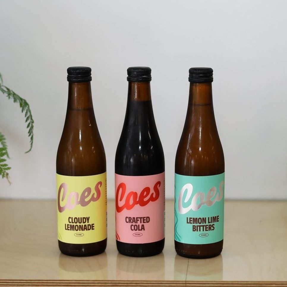 Coes drinks on bench