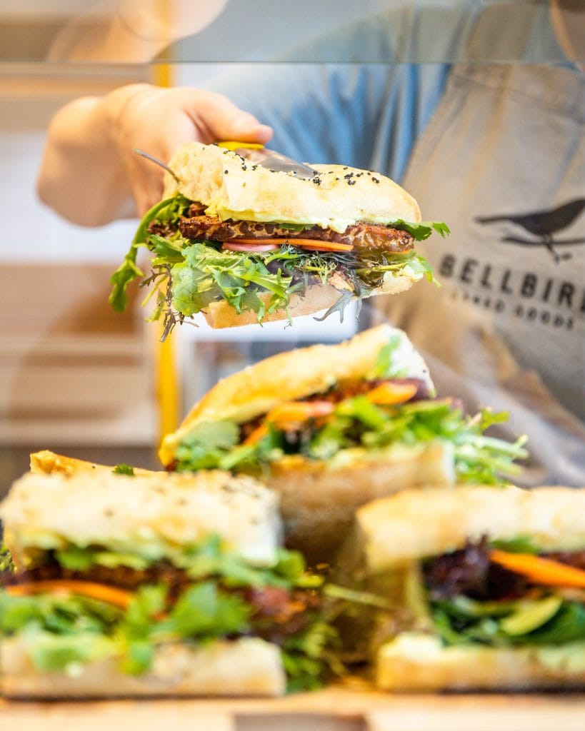 Tempeh sandwiches in cabinet Bellbird Tannery