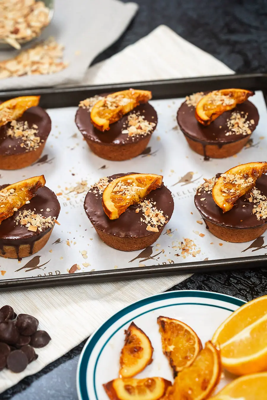 Chocolate Orange Friand at Bellbird Bakery on Baking Tray