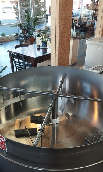 Mixer Prima Roastery with view of cafe Brougham Street Christchurch