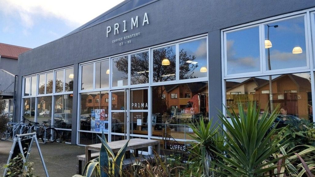 Prima Roastery cafe viewed from Brougham St
