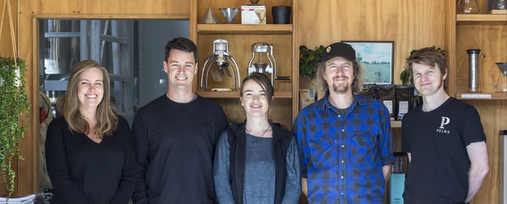 Original team at Prima Roastery
