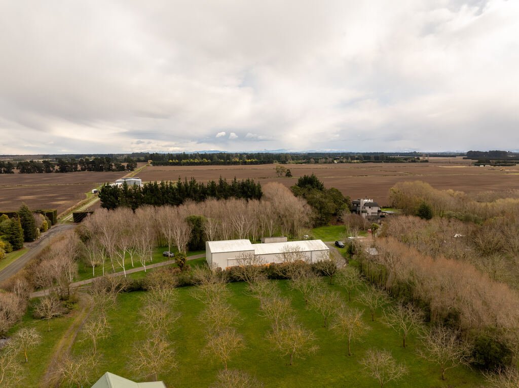 Trickett's Grove processing plant in West Melton drone view