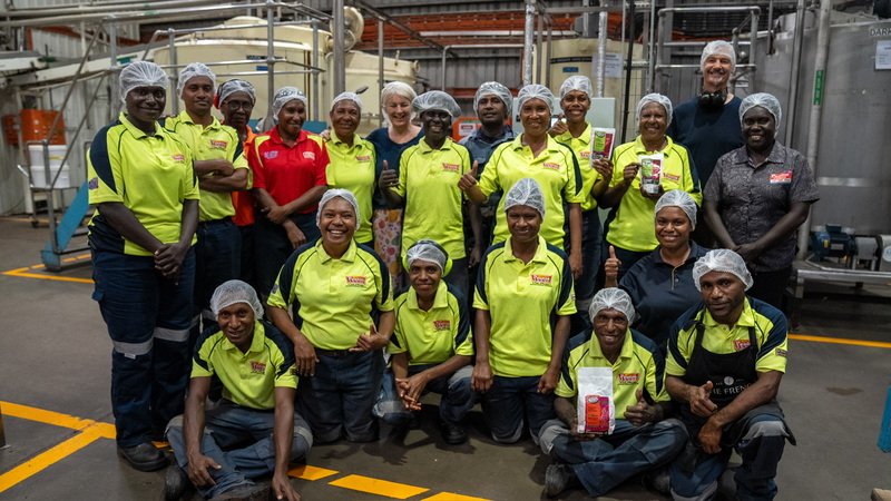 Queen Emma - local production team in Port Moresby factory in PNG