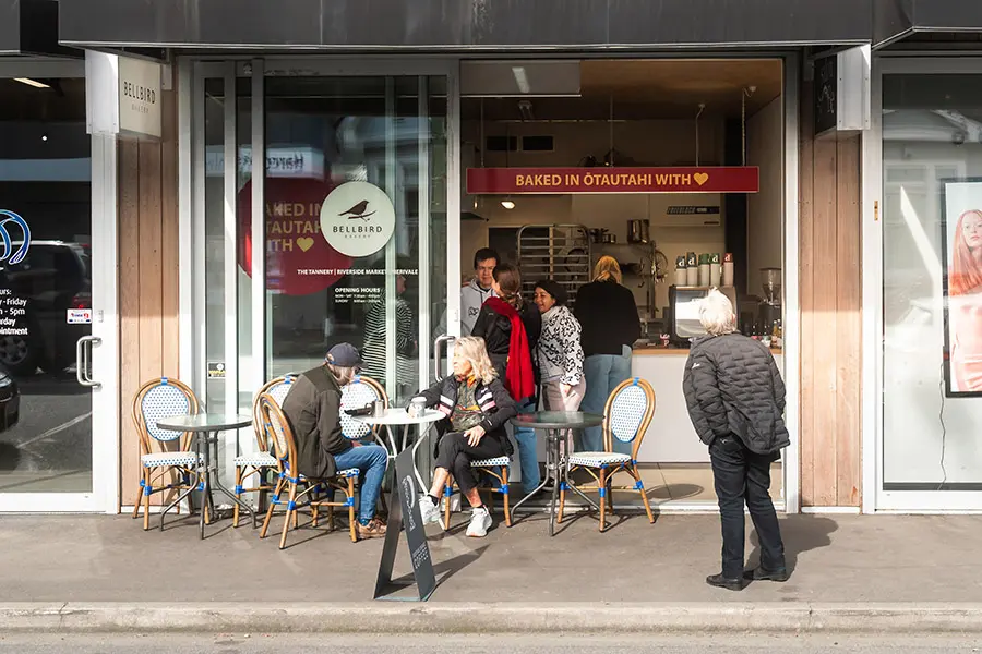 Bellbird Bakery Holmwood Store with customers outside