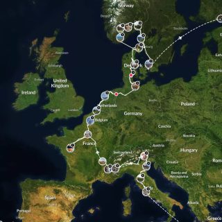 Map Alice and Jeremy's cycling trip through Europe 2023